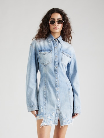 7 for all mankind Shirt Dress in Blue: front