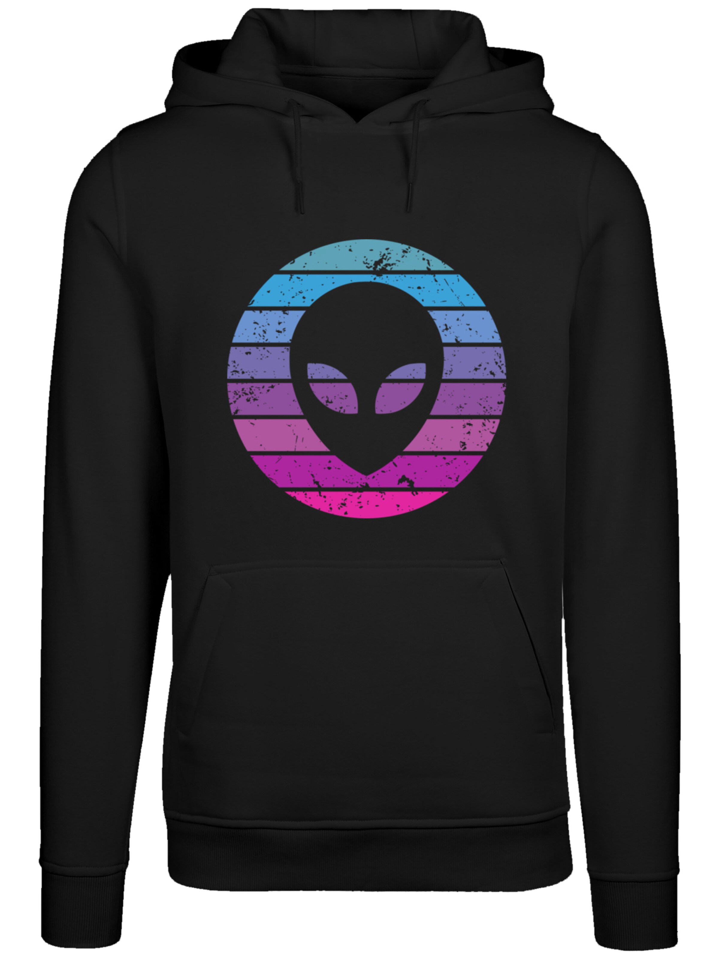 F4NT4STIC Hoodie 'Alien Kopf' in Schwarz: Vorderseite