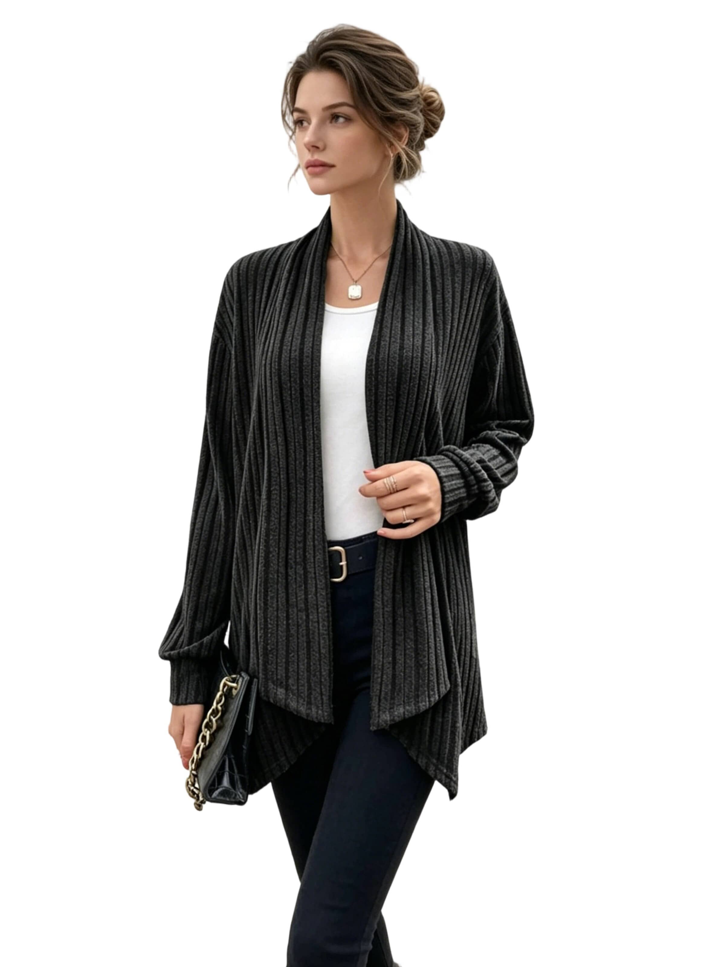 Yesfashion Kardigan w kolorze czarny