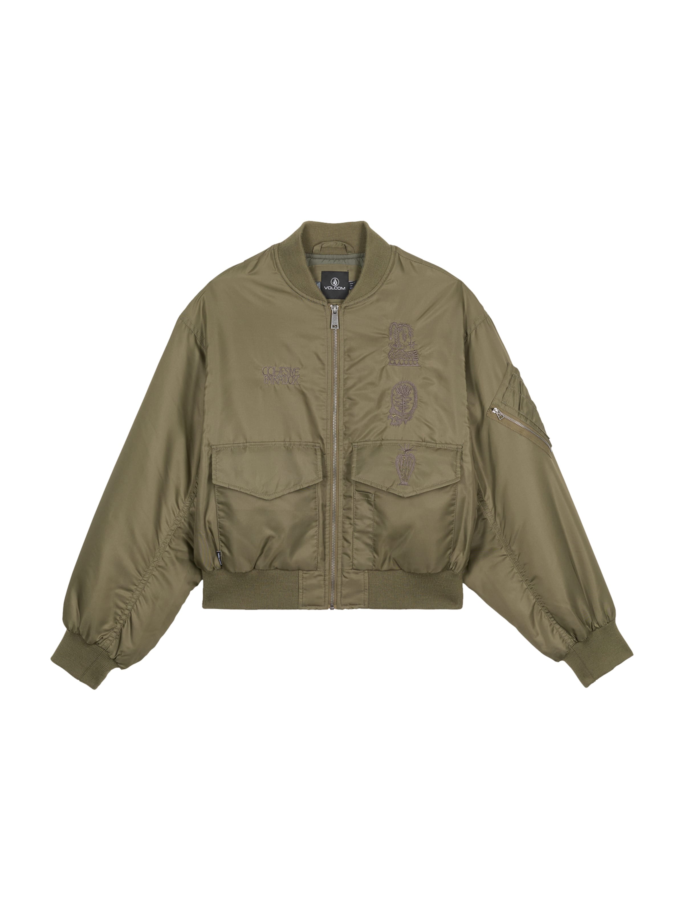 Veste mi-saison Volcom en vert : devant