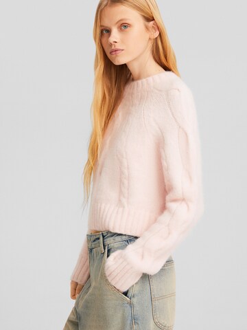Bershka Sweter w kolorze różowy