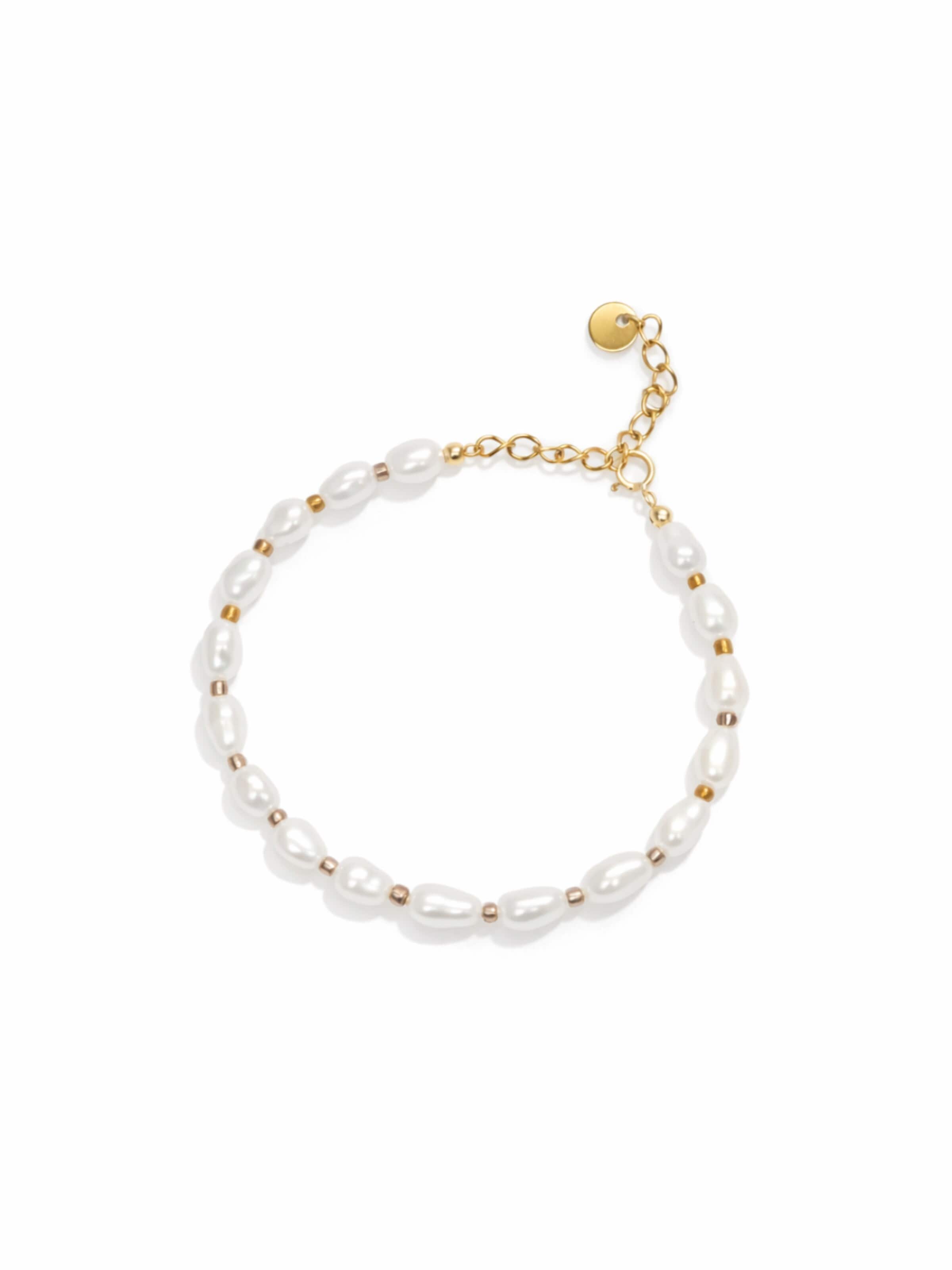 Braccialetto 'Straw' di LA MAISON GISEL B. in bianco: frontale