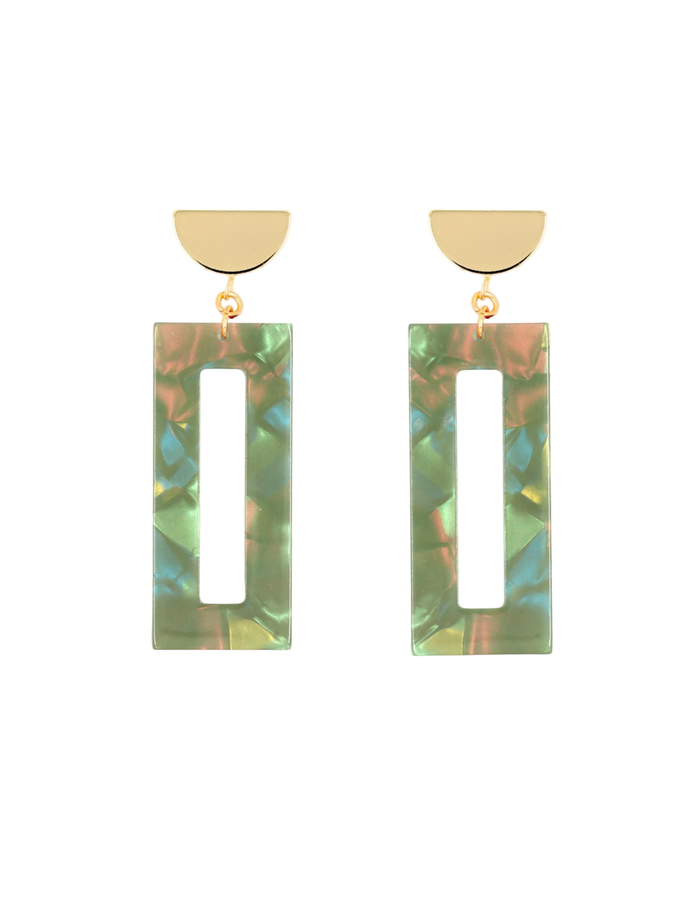 Fräulein Wunder Kõrvarõngas 'Akane', värv roheline: eest vaates