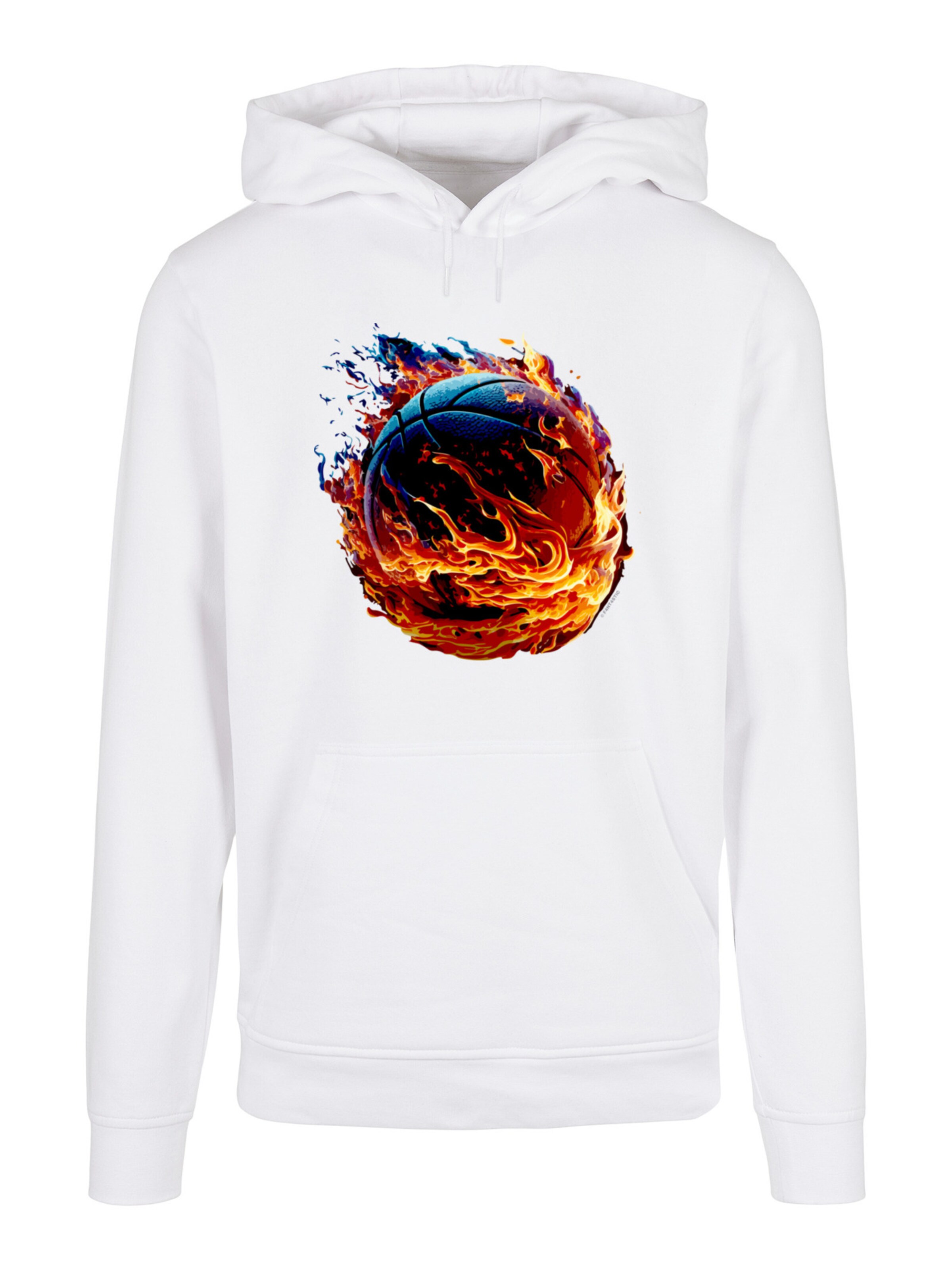 Sweat-shirt 'Basketball' F4NT4STIC en blanc : devant
