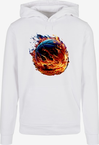 Sweat-shirt 'Basketball' F4NT4STIC en blanc : devant