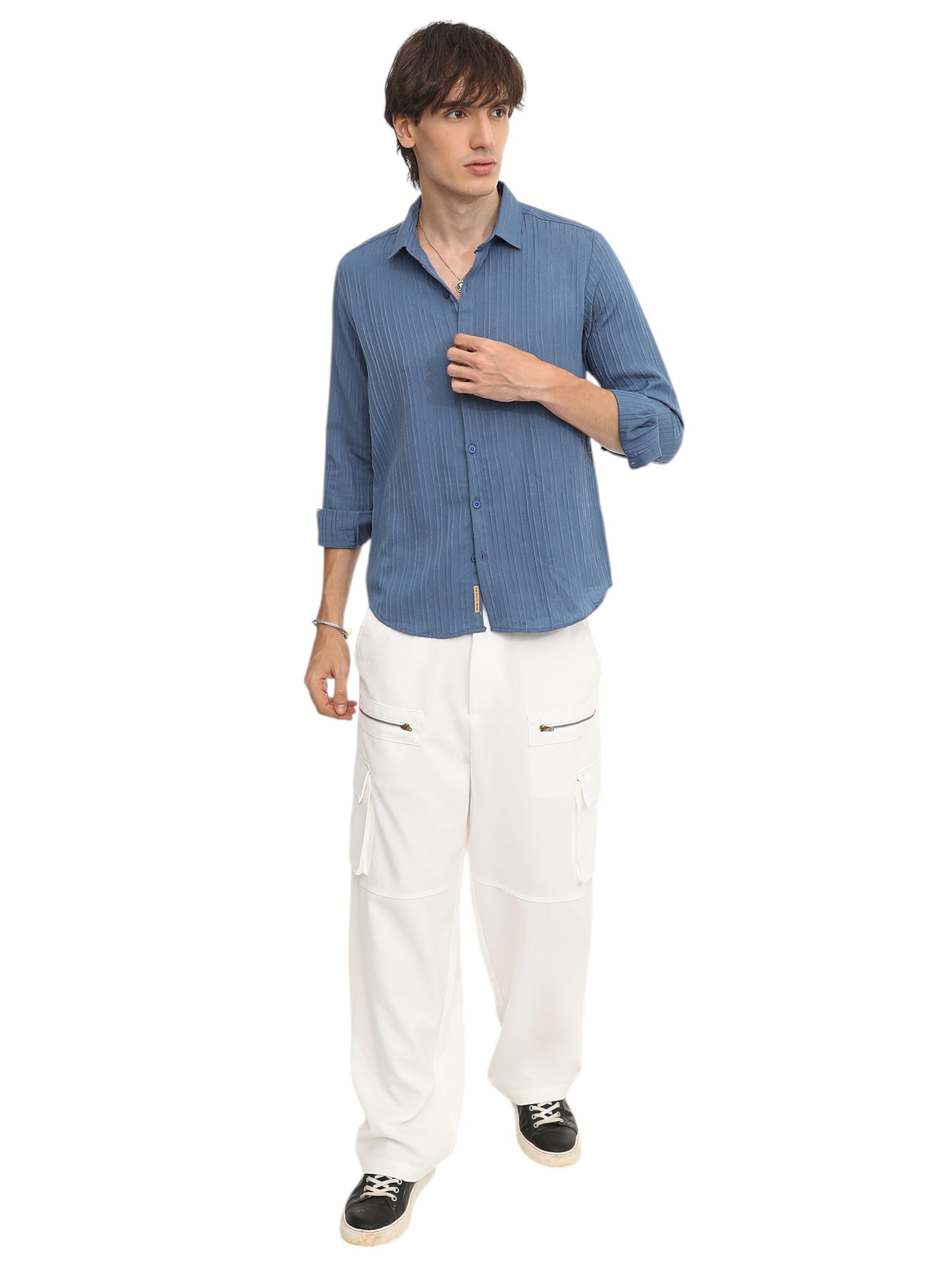 Campus Sutra Regular fit Button Up Shirt 'Thelma' in Blue