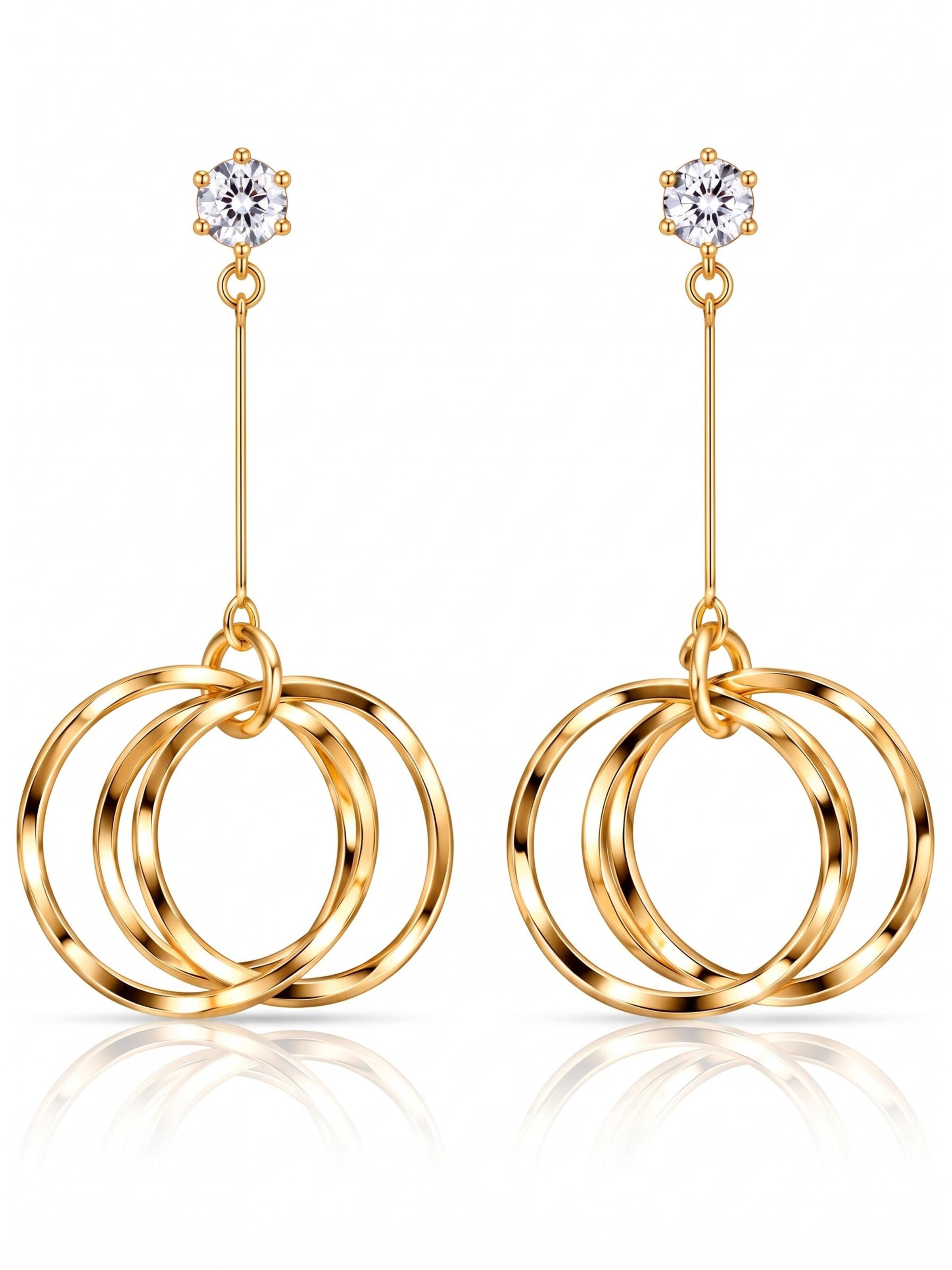 Kamakula Earrings 'Layered Circle' in Gold: front
