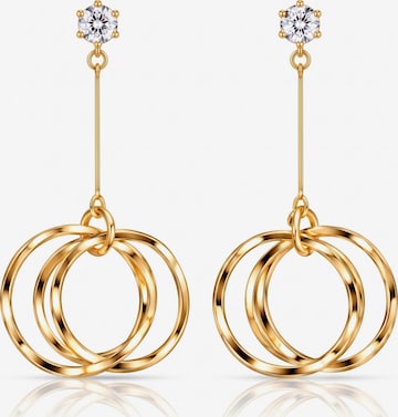Kamakula Earrings 'Layered Circle' in Gold: front