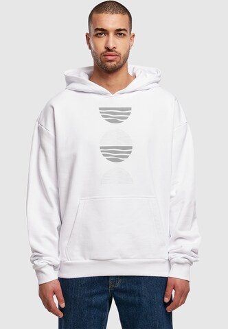 Merchcode Sweatshirt 'Abstract Waves' in White: front