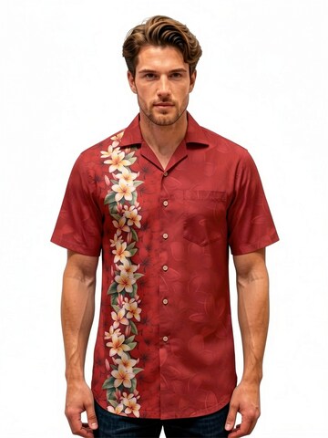 Hawaiihemdshop.de Regularny krój Koszula 'Hawaiihemd Red Elegance' w kolorze czerwony