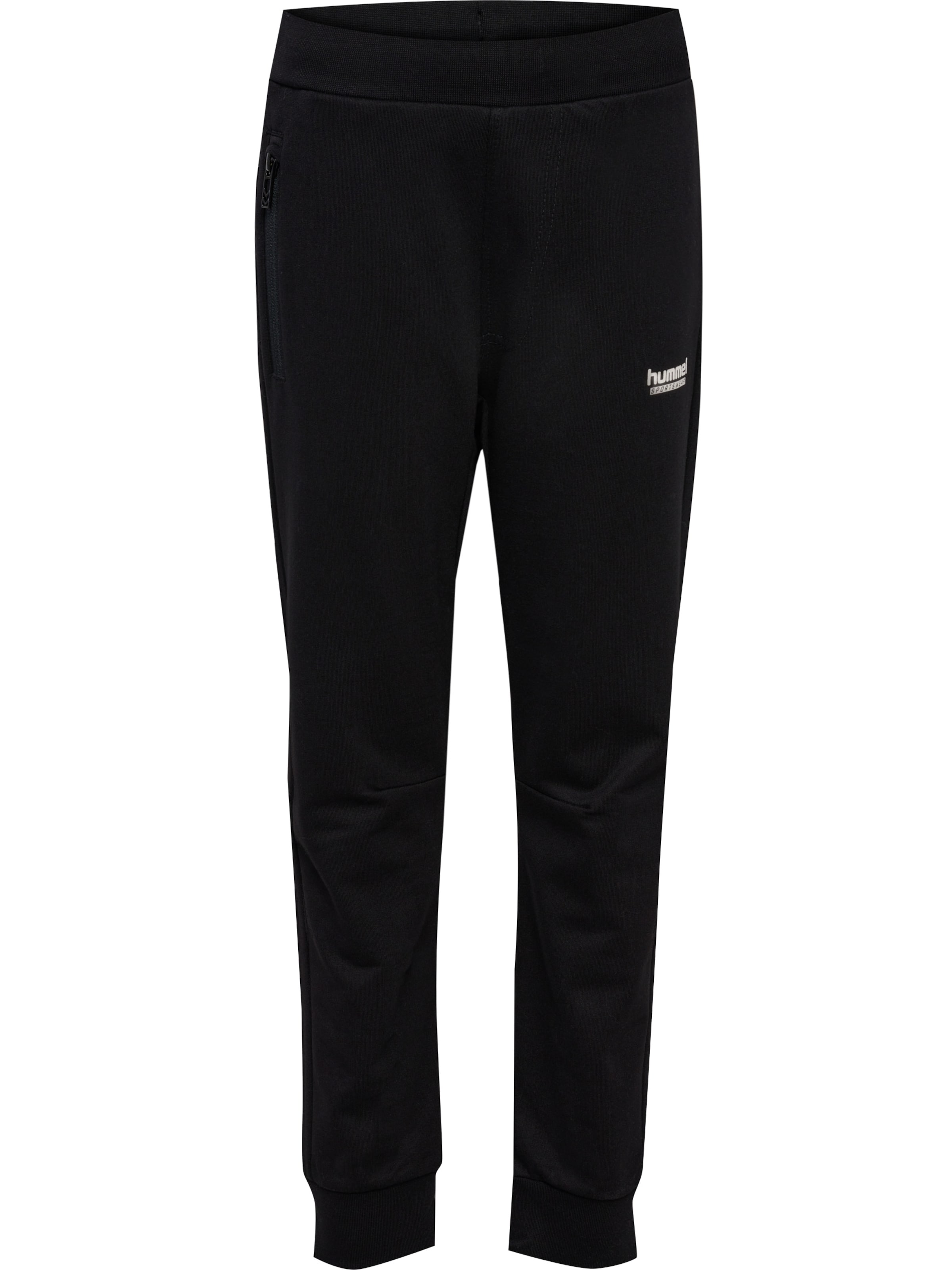 Hummel Tapered Sportbroek in Zwart: voorkant