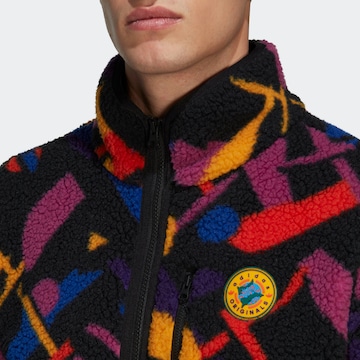 ADIDAS ORIGINALS Fleece Jacket 'Wander Hour Printed Fleece' in Black