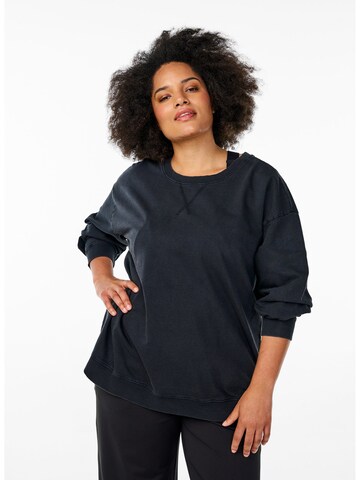 Sweat-shirt 'Apenny' Active by Zizzi en gris : devant