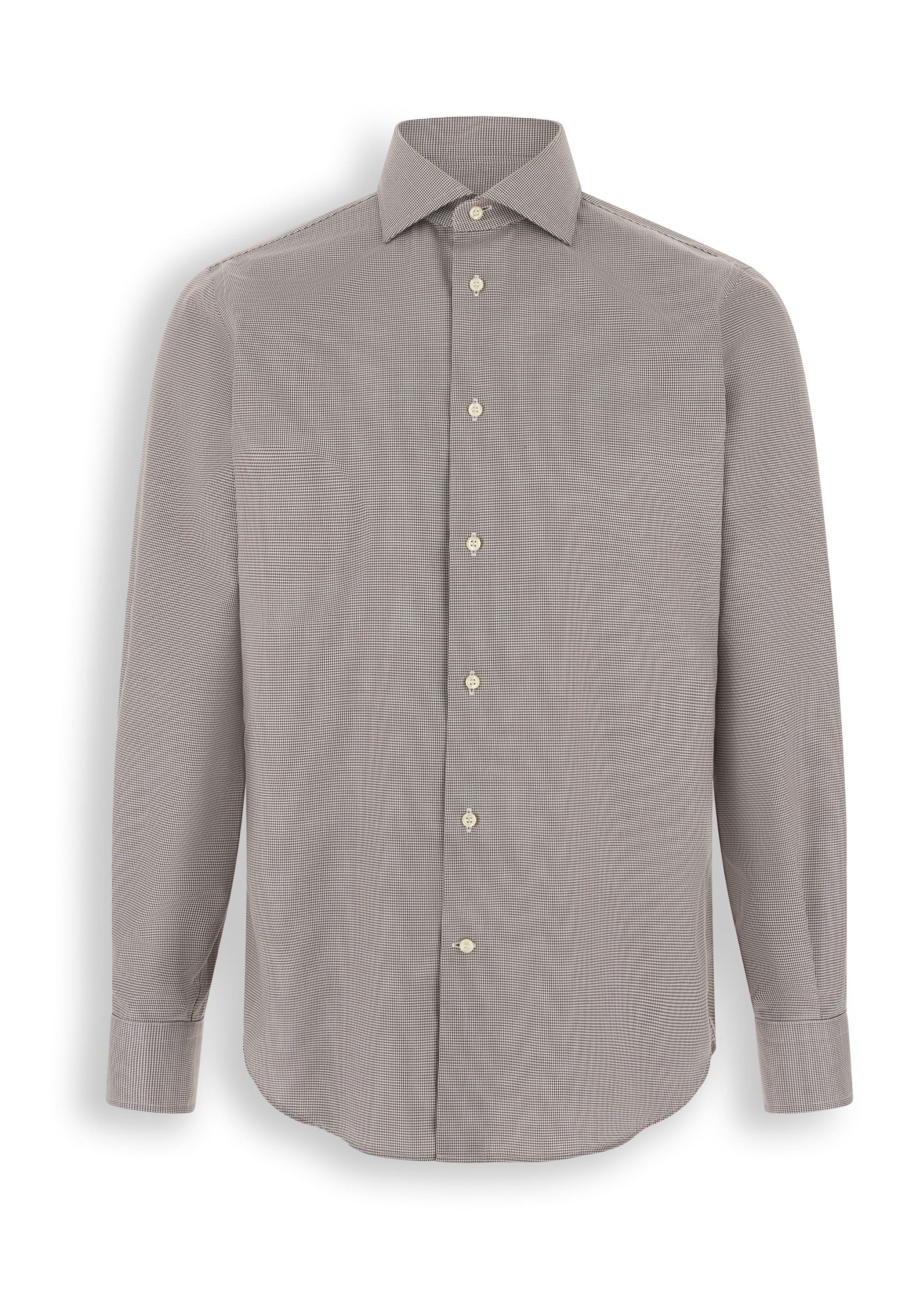 Boggi Milano Regular fit Overhemd in Bruin: voorkant