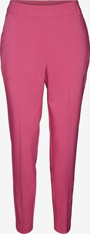 VERO MODA Slim fit Trousers with creases 'MIRA' in Pink: front