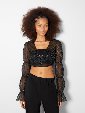 Bershka Blouse in Black: front