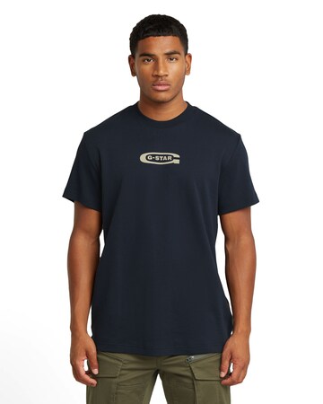 G-STAR T-shirts 'Old skool logo' in Blau: Vorderseite