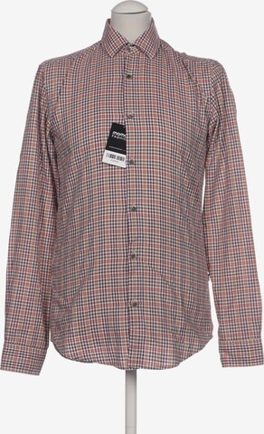 BOSS Black Button Up Shirt in S in Brown: front