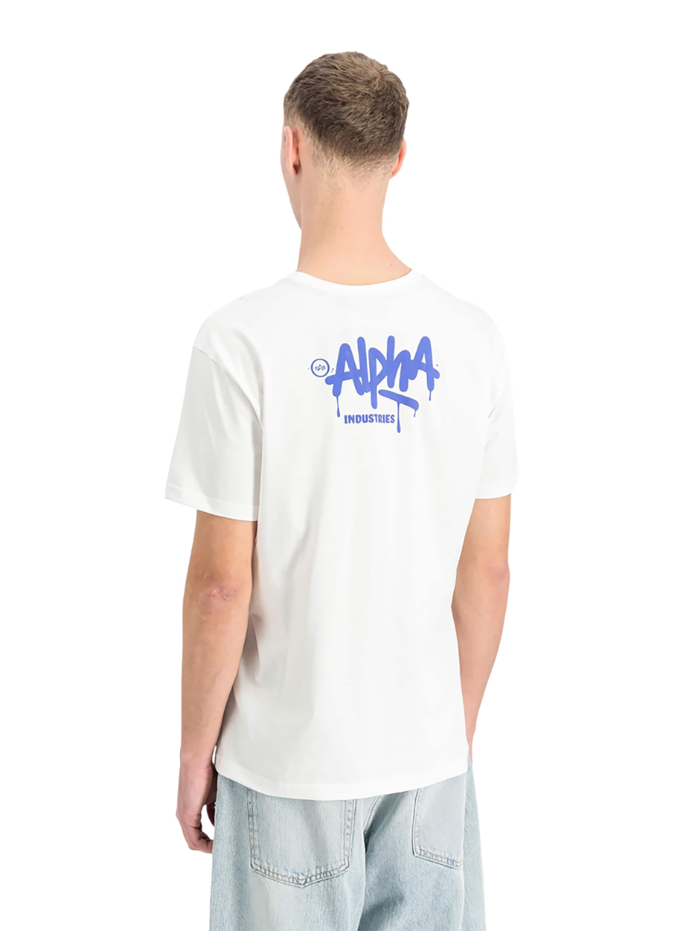 ALPHA INDUSTRIES Póló - fehér: elől