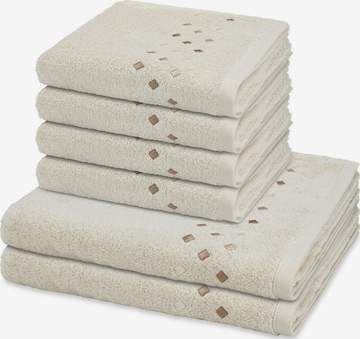 ROSS Towel 'Stoneline' in White: front