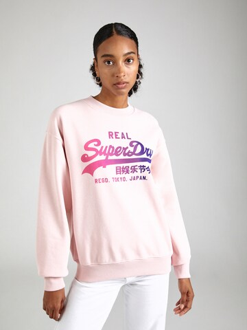 Sweat-shirt Superdry en rose : devant