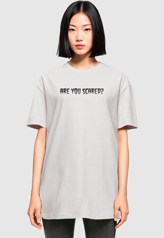 Merchcode T-Shirt 'Halloween - Are You Scared' in Lila: Vorderseite