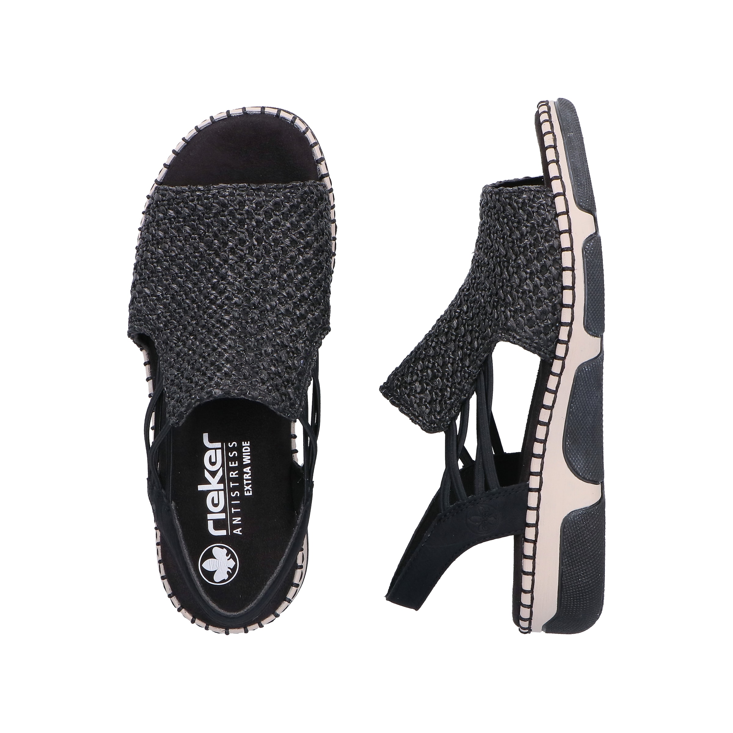 Sandales à lanières Rieker en noir