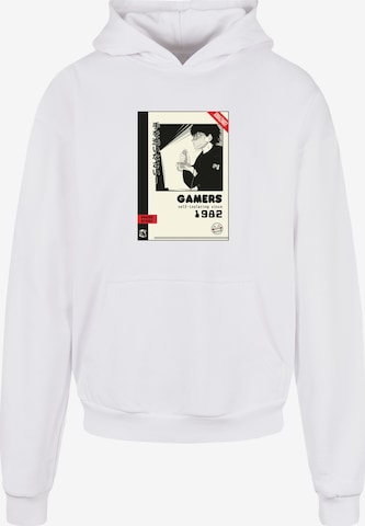 F4NT4STIC Sweater 'Gamers Self Isolating since 1982 Manga Style SEVENSQUARED Retro Arcade Gaming ' in White: front