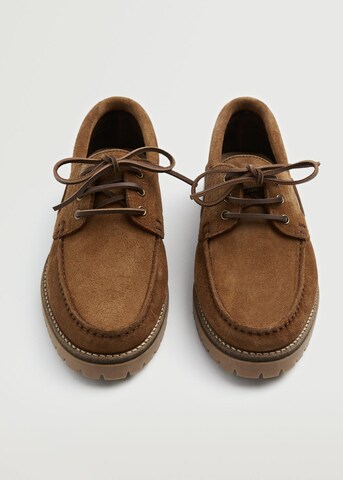 MANGO MAN Lace-Up Shoes 'Sail' in Brown