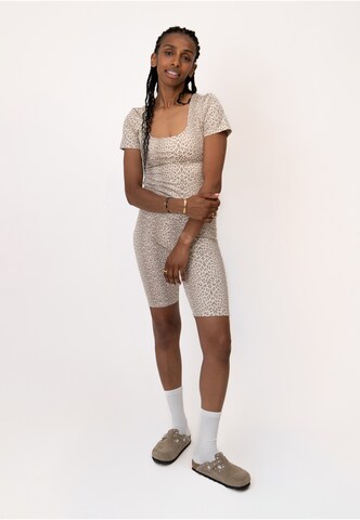 Skinny Leggings 'Roxie' di OH APRIL in beige: frontale