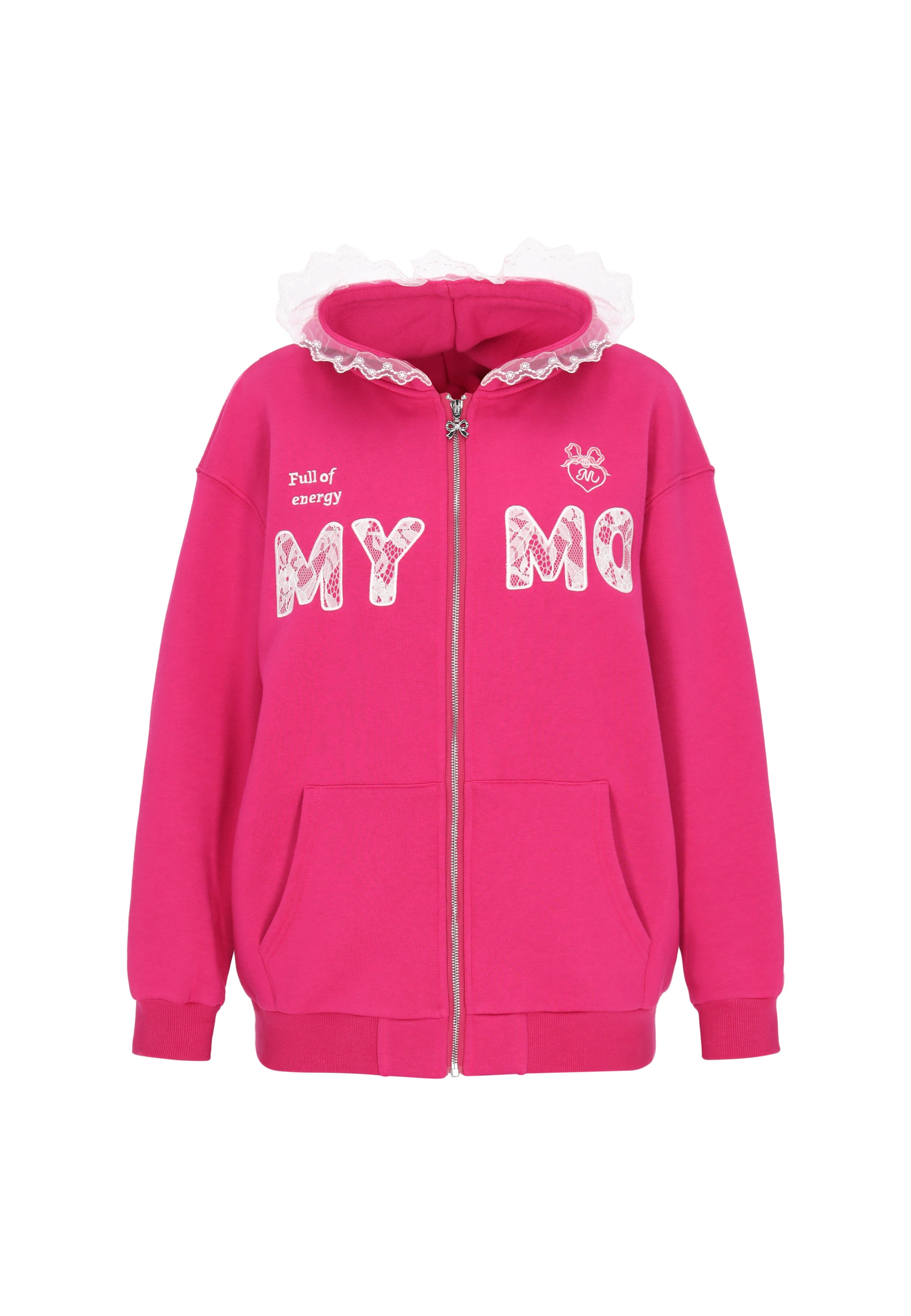 MYMO - Sudadera con cremallera en rosa: frente