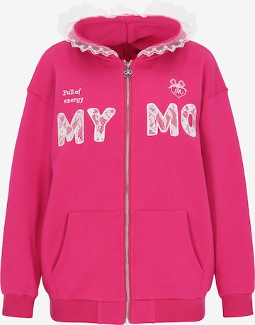 MYMO - Sudadera con cremallera en rosa: frente