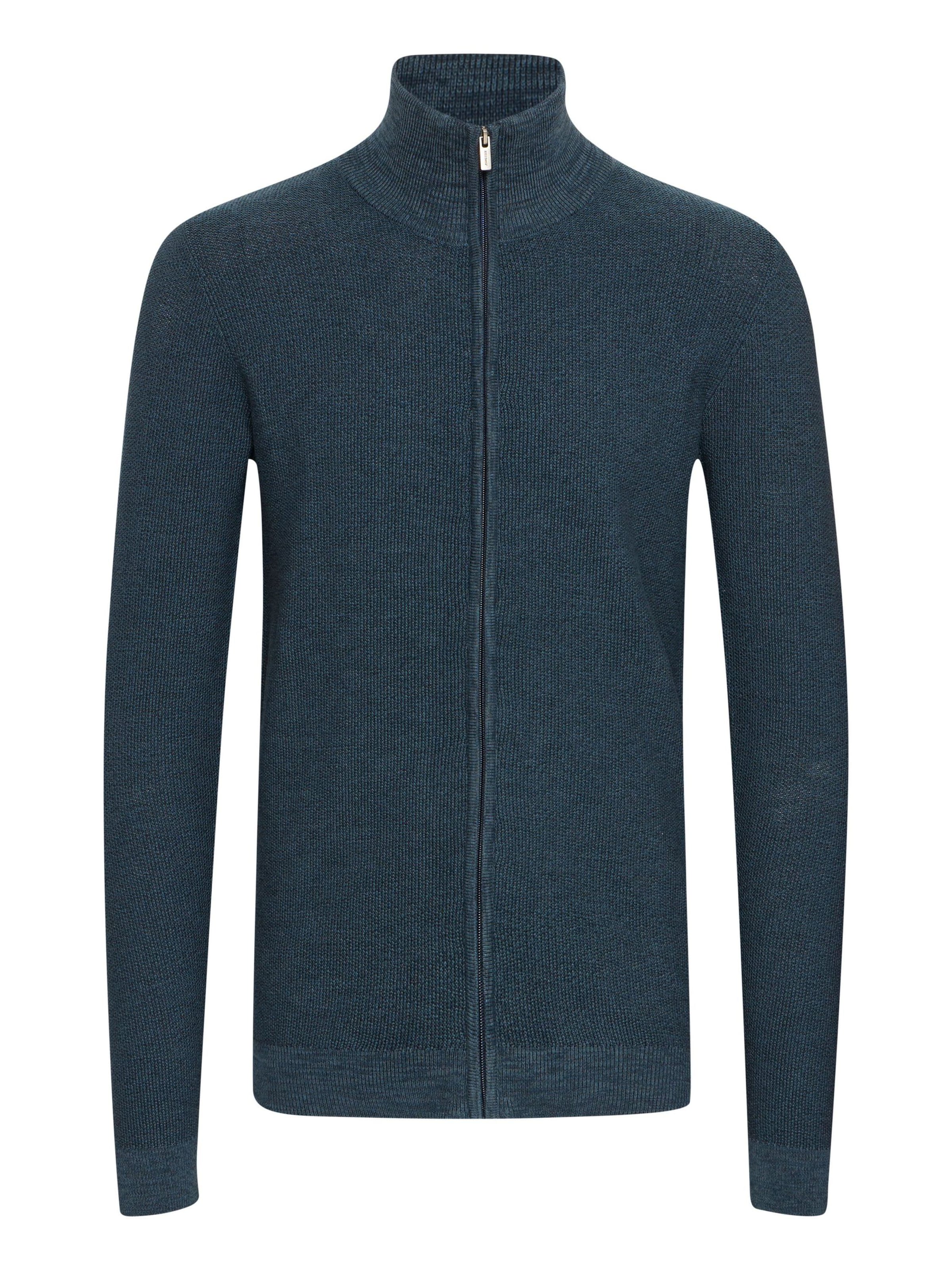INDICODE JEANS Strickjacke ' Jadan ' in Blau: Vorderseite