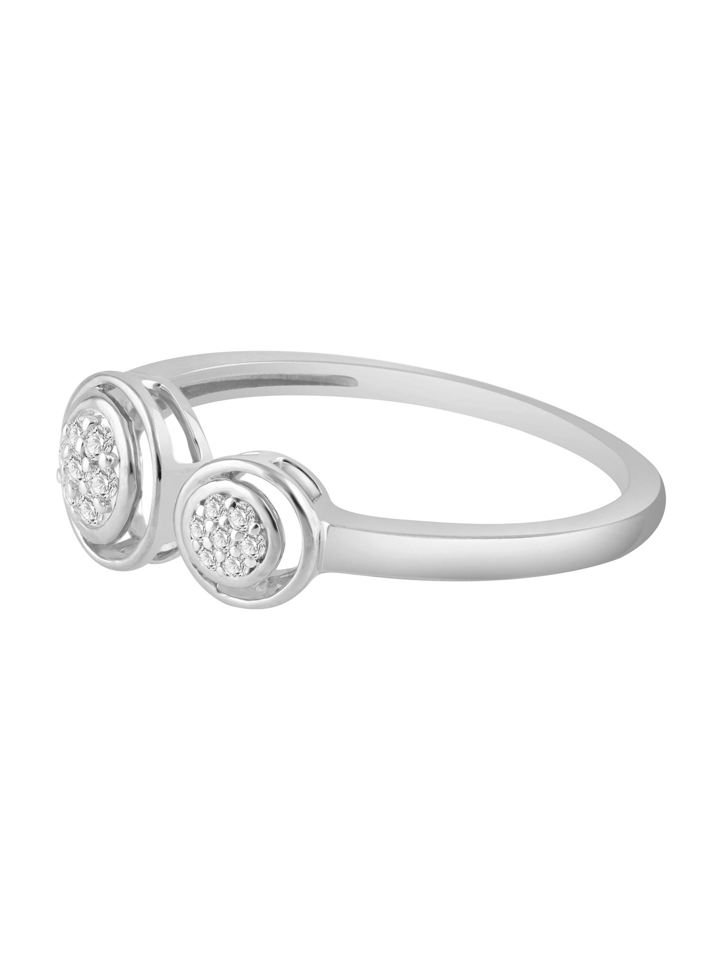 Diamant Exquis Ring 'Ring aus 375 Weißgold mit Diamant' in Zilver