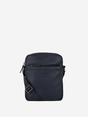 LANCASTER Paris Taška přes rameno 'Lancaster Sacoche cuir de vachette SOFT VINTAGE Bleu/Camel' – modrá: přední strana