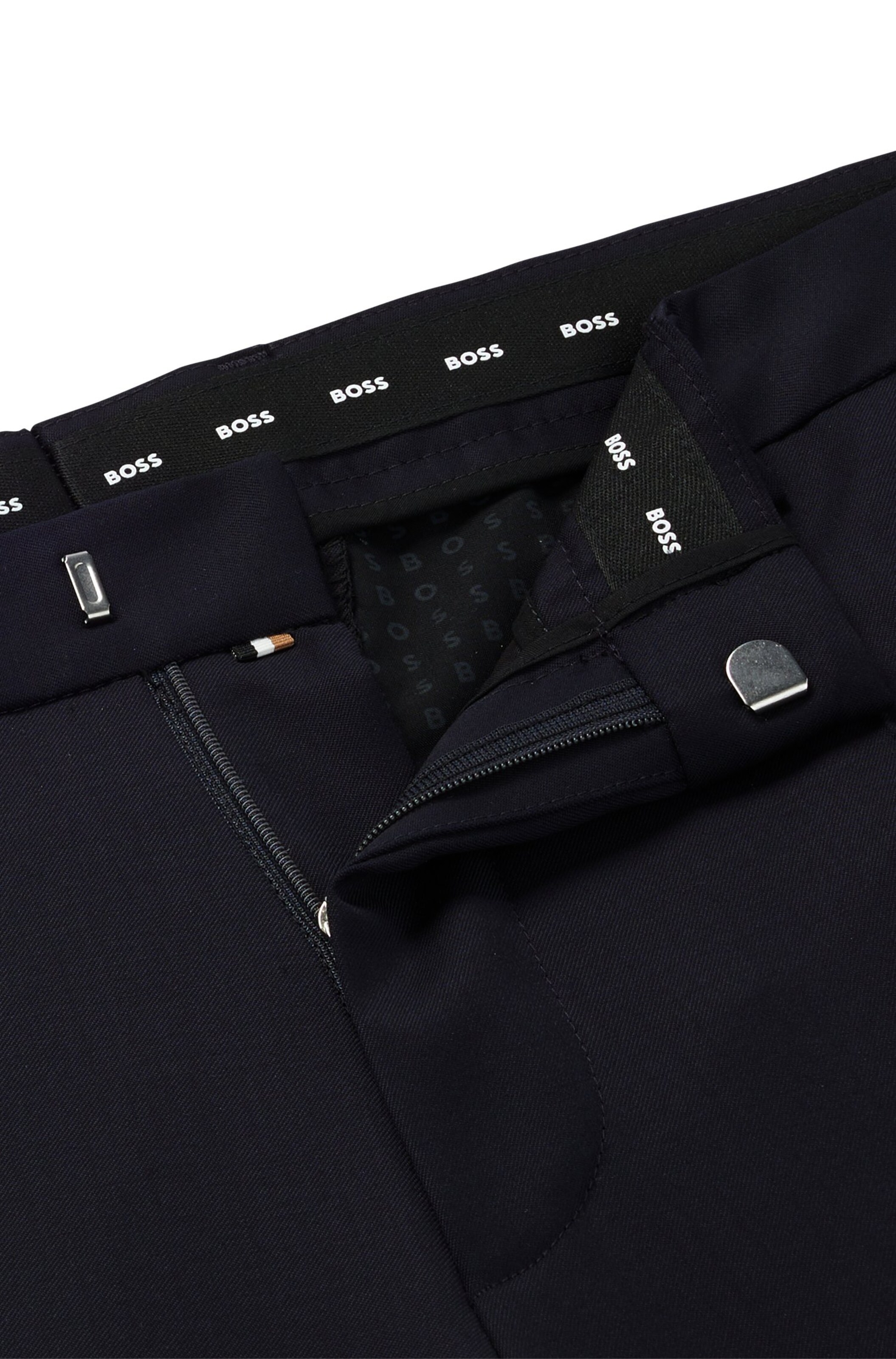 HUGO Slim fit Pleated Pants 'Genius' in Blue