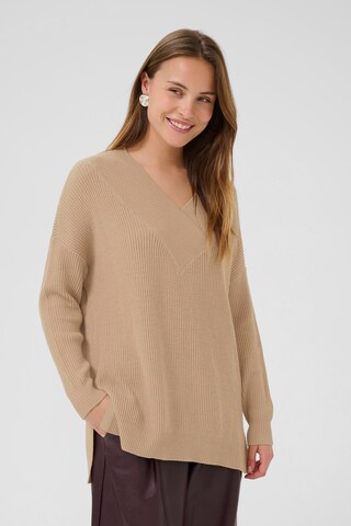 Pull-over 'Olivia' CULTURE en beige : devant
