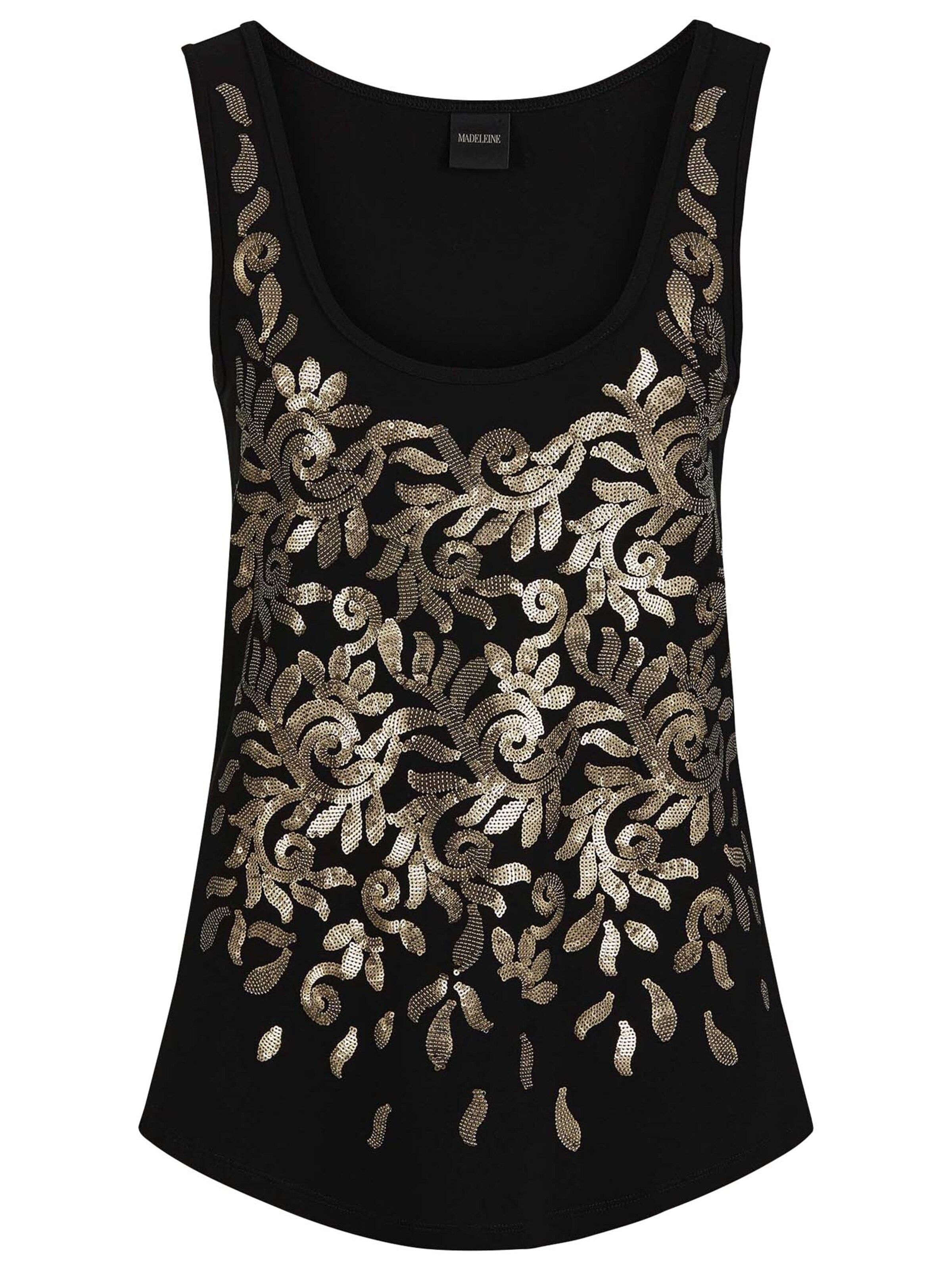 MADELEINE Top in Zwart: voorkant