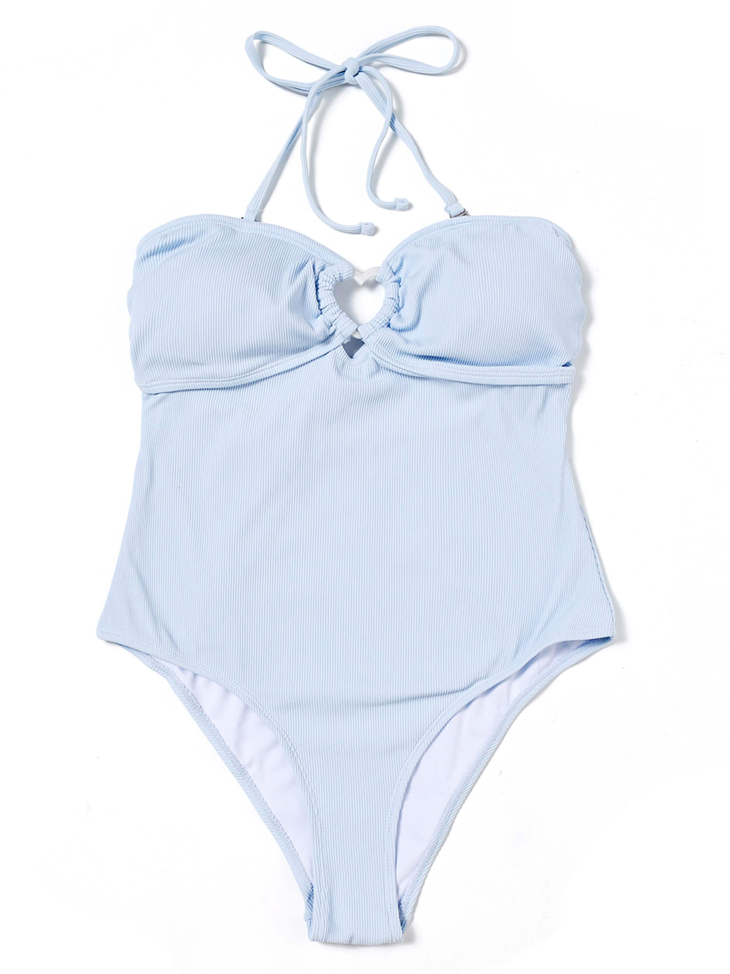 BONVERANO Klassisch Badeanzug in Blau: Vorderseite
