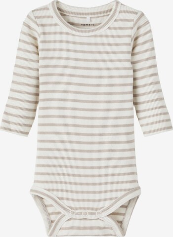 NAME IT - Pijama entero/body 'BANO' en beige: frente