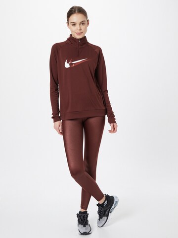 NIKE Skinny Sporthose in Braun