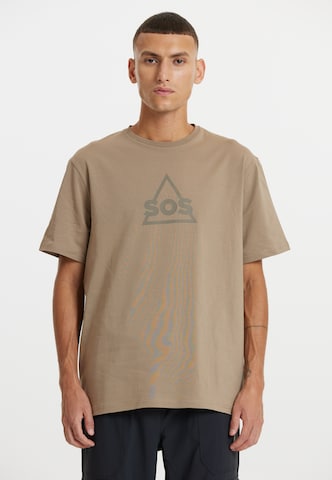 SOS Shirt in Bruin: voorkant