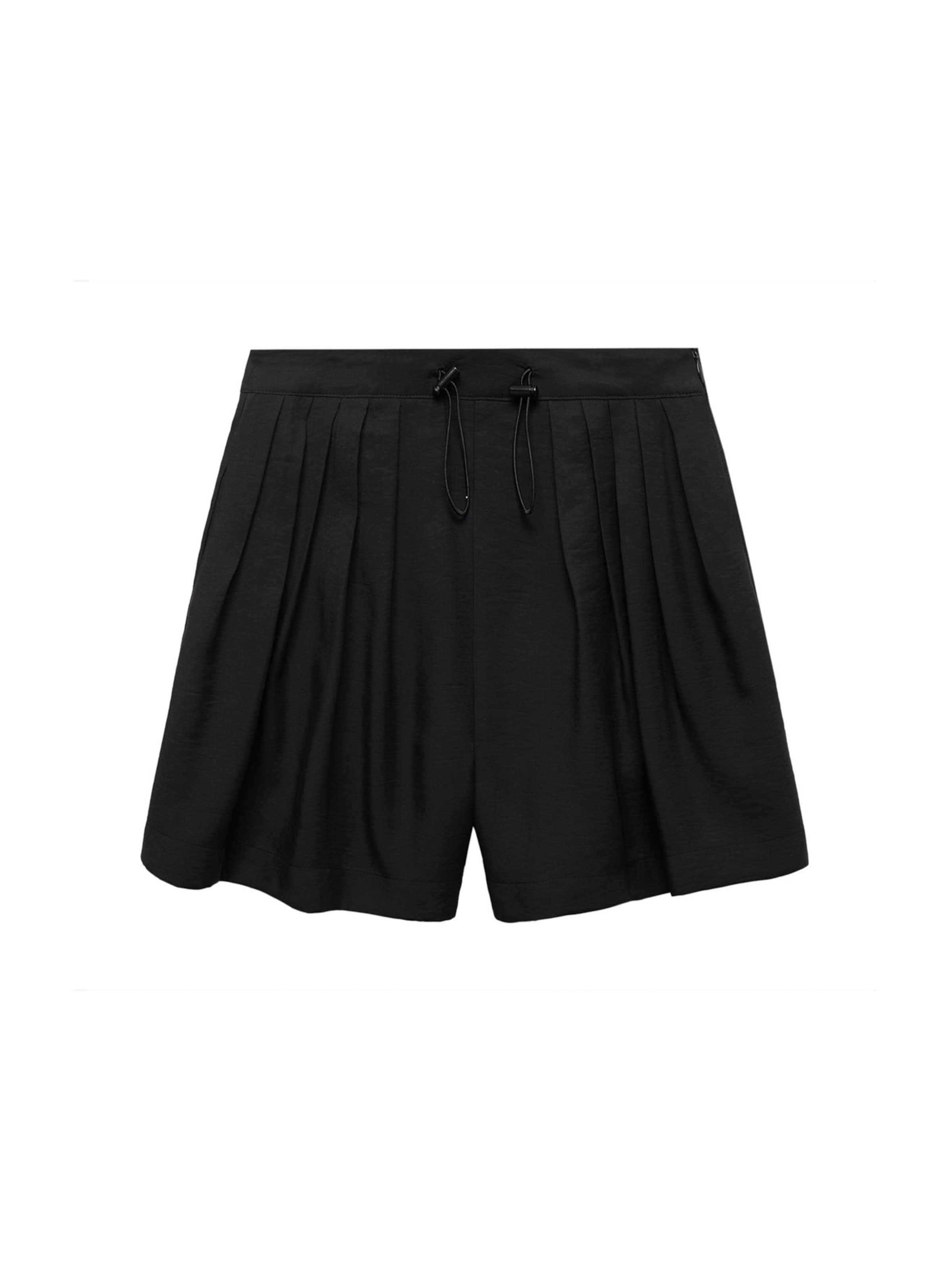 MANGO Regularen Hlače z naborki 'Perseo' | črna barva: sprednja stran