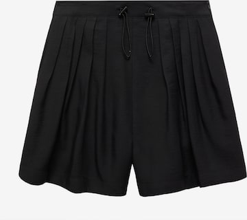MANGO Normální Kalhoty se sklady v pase 'Perseo' – černá: přední strana