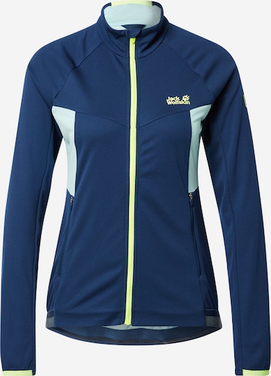 Giacca di pile funzionale JACK WOLFSKIN di colore navy / giallo / bianco, Visualizzazione prodotti
