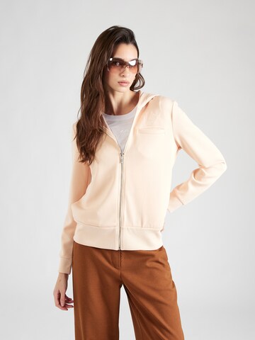 ARMANI EXCHANGE Zip-Up Hoodie in Beige: front