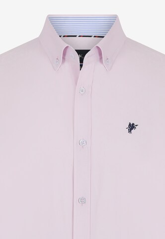 DENIM CULTURE Regular fit Button Up Shirt 'Elroy' in Pink