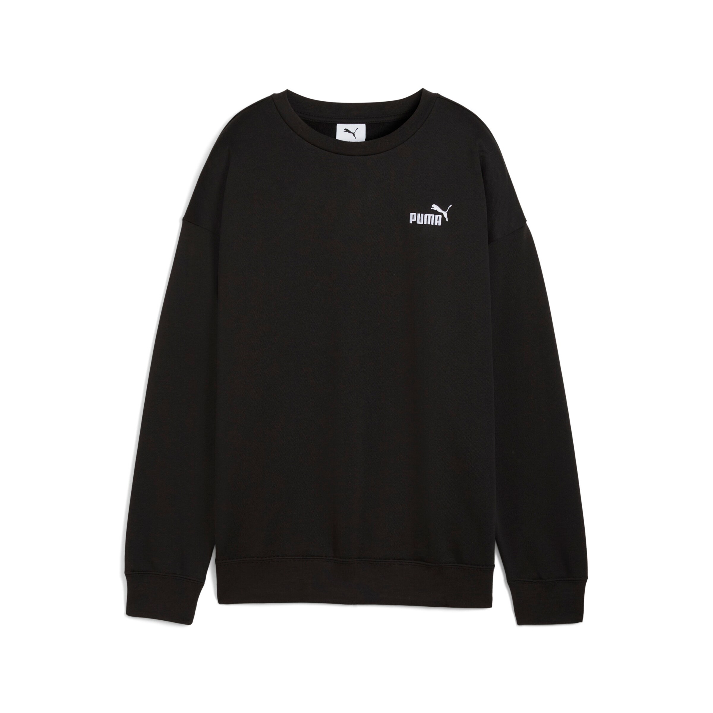 PUMA Sportief sweatshirt 'ESS No. 1' in Zwart: voorkant