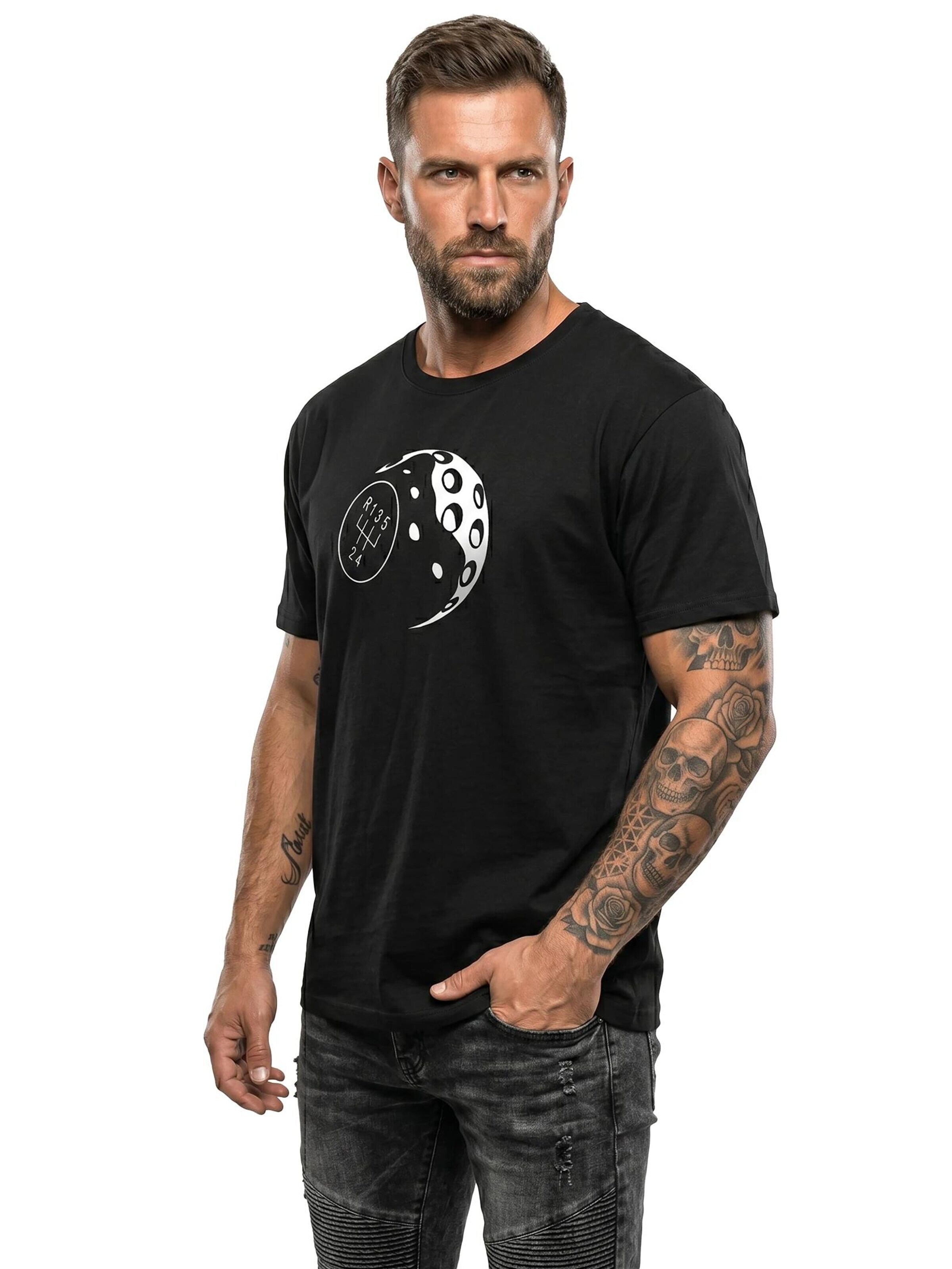 MAKAYA Shirt 'Schaltknauf' in Black