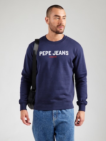 Pepe Jeans Mikina – modrá: přední strana